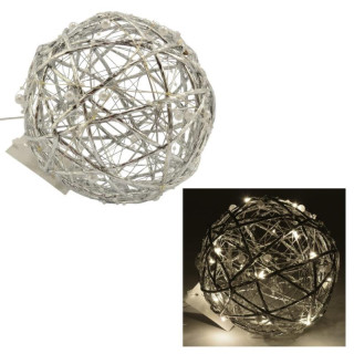 Ozdoba bożonarodzeniowa Kula LED 15cm srebrna